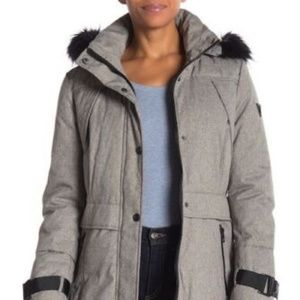 NEW GUESS Faux Fur Trim Jacket S